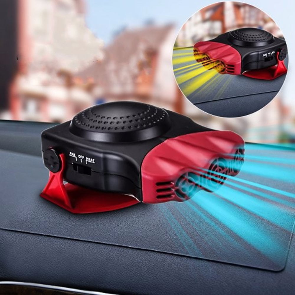 2 In 1 12V 150W Auto Car Heater Portable Heating Fan With Swing-out Handle Fan Assembly by