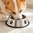 thumbnail image 6 of Stainless Steel Non Tip Dog Bowl,Pet Food and Water Bowl with Slip Resistant Rubber Base,Easy Clean Metal Feeding Dish for Dogs and Cats,Beige, 6 of 6