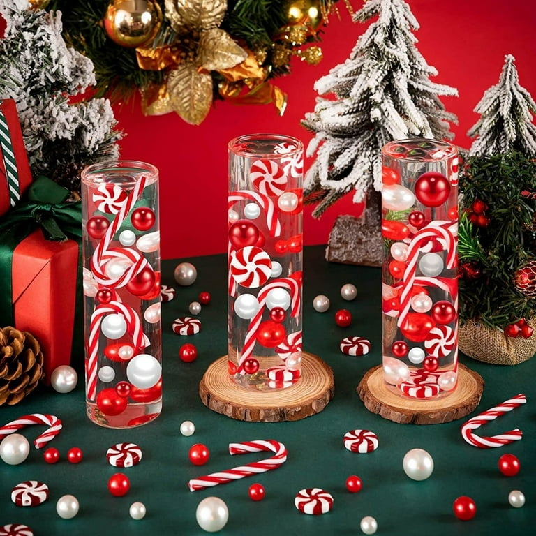Set, Christmas Vase Filler Pearl Christmas Little Snowman, Snowflake  Filler, Candy/crutches Vase, Candle Decoration Christmas Vase Stuffing  Floating