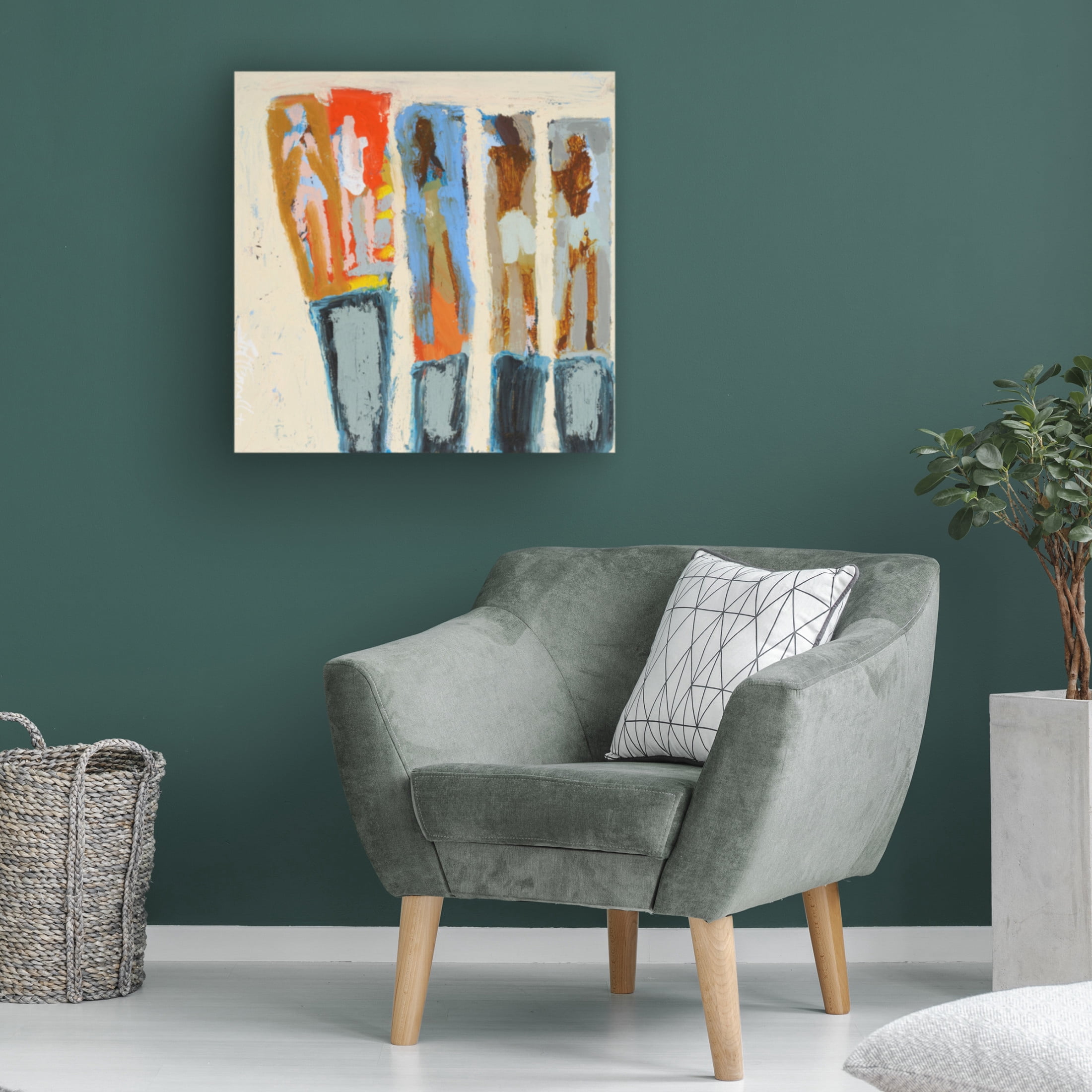 Canvas Wall Art - Erin McGee Ferrell 'Beach Sunbathers III' Wall Art for Living Room, Bedroom, or Office Décor by Trademark Fine Art - 24 x 24 Inches