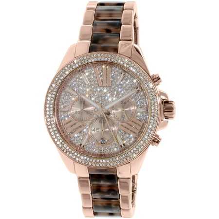 Michael Kors Women's Wren Blush Tortoise and Rose Gold-Tone Stainless...