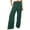 150# Dark Green, variant on RPVATI Women High Waist Casual Pants Elastic Wide Leg Summer Beach Palazzo Trousers with Pockets Lightweight Comfy Army Green L