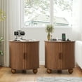 thumbnail image 6 of Wirrytor Side Table with Charging Station, The Table Behind the Sofa with Storage Space and Sliding Door, Bedside Table Accent Cabinet for Living Room, Bedroom, Entryway (Walnut), 6 of 9