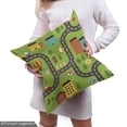 thumbnail image 4 of Ambesonne Car Race Track Fabric by the Yard Upholstery, Cartoon Road, 5 Yards, Multicolor, 4 of 4