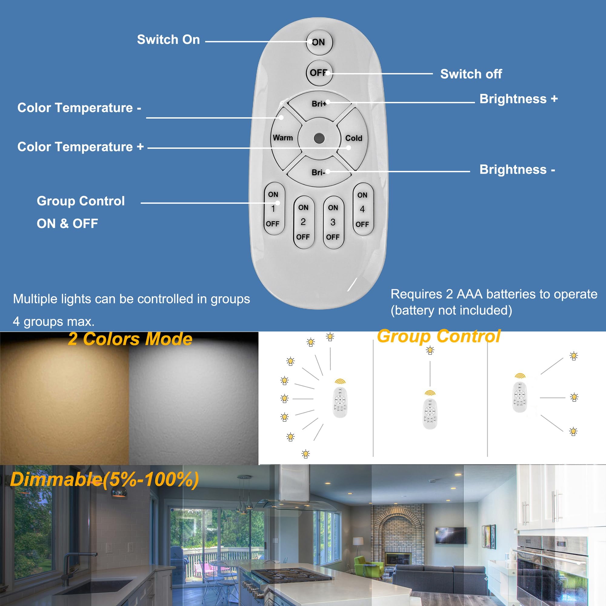 Kiven 1-Light Dimmable Flush Mount LED Ceiling Spotlight,Black Directional Spot Lights Indoor, Hardwired Adjustable Accent Light with GU10 Socket for Plants, Painting, 2700-6500K,XDD905