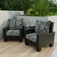 thumbnail image 2 of Jordan Manufacturing 46.5" x 24" Halsey Shadow Black Floral Rectangular Outdoor Deep Seat Chair Cushion Set with Welt, 2 of 10