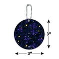 thumbnail image 6 of Stars Shine Space Galaxies Pattern Round Luggage ID Tag Card Suitcase Carry-On, 6 of 8
