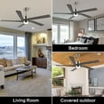 thumbnail image 3 of 54 Inch Modern Gray 5-Blade DC Ceiling Fan with LED Lights and Remote Control, 3 of 4