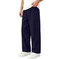thumbnail image 7 of BADHUB Linen Pants for Boys Girls Cotton Baggy Boho Summer Casual Pants Wide Leg Long Lounge Trousers with Pockets Navy 5 Years, 7 of 7