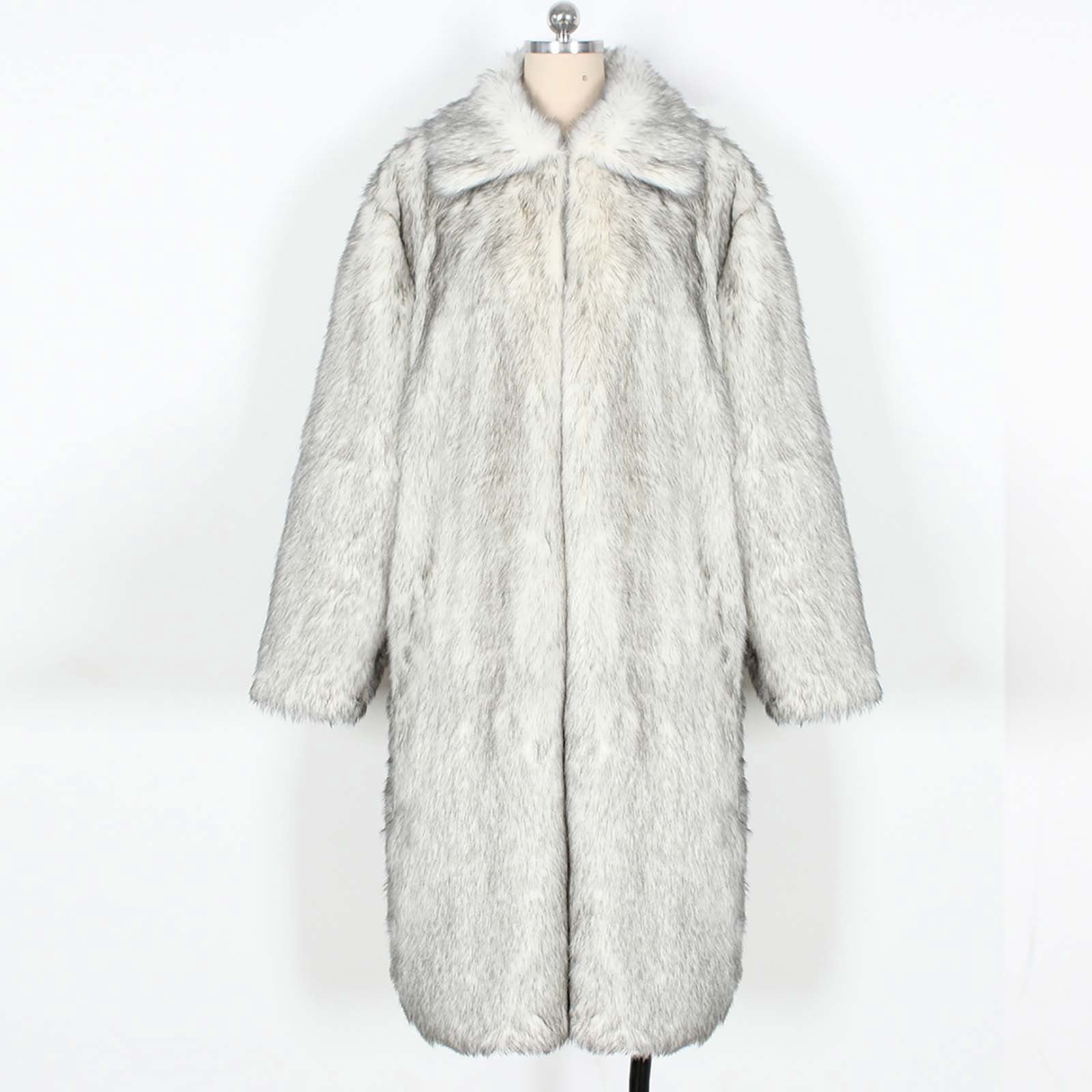 Miluxas Women Faux Fur Winter Coats Comfort Warm Outerwear Open
