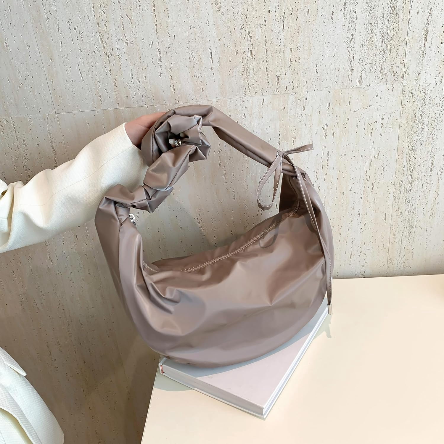 CoCoMangos Large Nylon Hobo Crossbody Bag for Women Sling Crescent Bag Trendy Shoulder Bag Casual Handbag Travel Purse