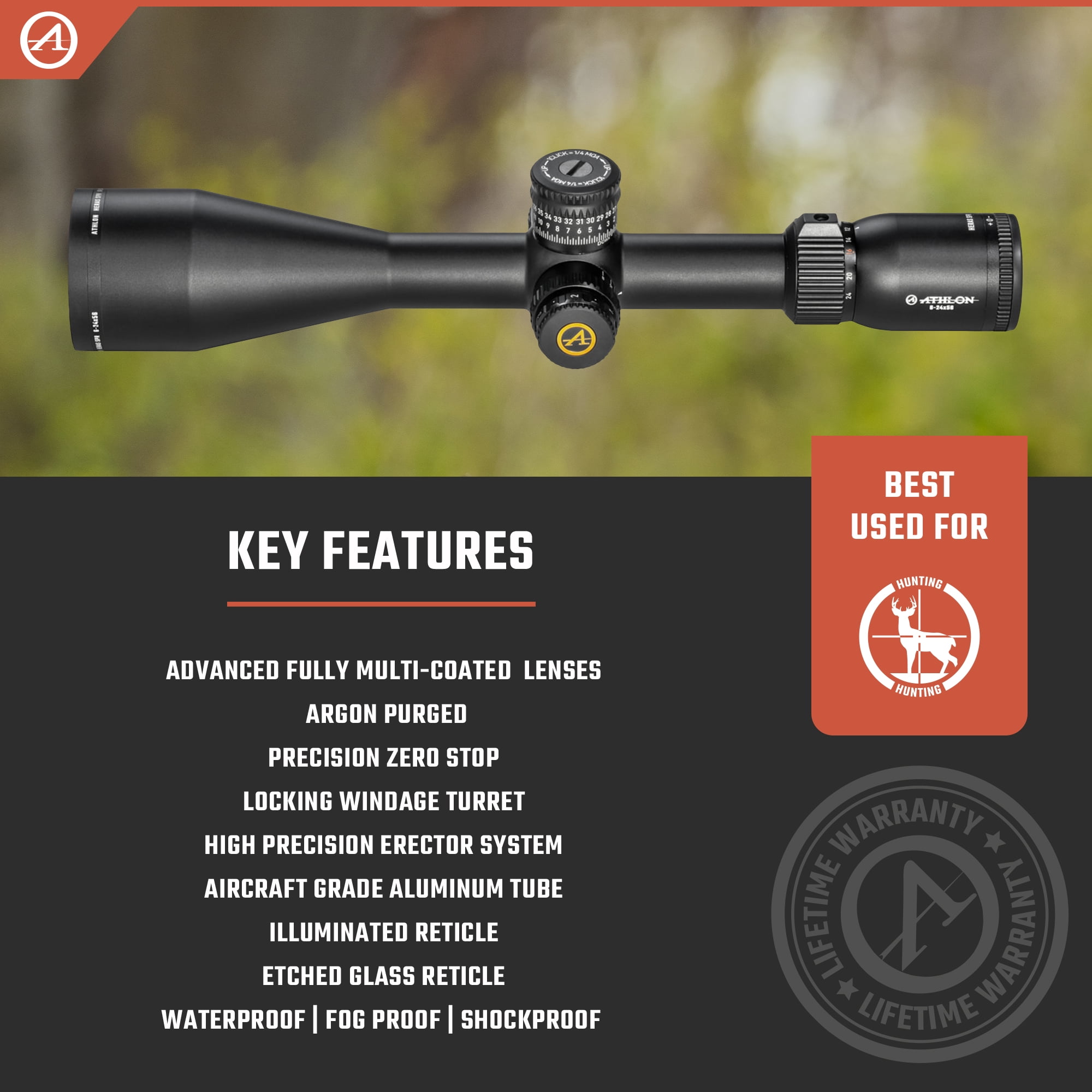 Athlon Optics Heras SPR 6-24x56 Scope APLR7 SFP IR MOA Reticle, Black