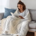 Beige Gradient Throw Blanket for Couch Countryside Farmhouse Abstract ...