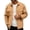 Khaki, variant on Mens Long Sleeve Jacket Casual for Men Polyester Lapel Multi-Pocket Workwear Blouse Solid Color