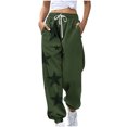 thumbnail image 2 of Puntoco Pantalón De Mujer Con Cordón Y Estampado De Estrellas De Moda Verde Militar S, 2 of 5