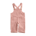 thumbnail image 4 of FOCUSNORM Toddler Baby Corduroy Suspender Rompers Kids Solid Color Strap Pockets Overalls Spring Autumn Button Down Bib Pants 6M-5T, 4 of 9