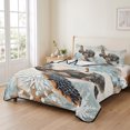 thumbnail image 2 of Queen Quilt Set 90''x96'', Sea Turtle Coastal Lightweight Summer Bedspread Coverlet Set with 2 Pillow Shams, Nautical Summer Beach Starfish Breathable All Season Quilt Bedding for Bedroom/Guest Room, 2 of 9
