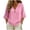 Pink, variant on LEKWK Linen Tops for Women 3/4 Sleeve V Neck Casual Shirts Lightweight Loose Fit Solid Comfy T-Shirt Summer Travel Vacation Outfits