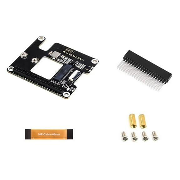 PCIe to M.2 HAT for Raspberry Pi 5 High-Speed Reading/Writing Dual LED Indicators Stable SSD Booting