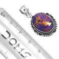 thumbnail image 2 of 925 Sterling Silver Pendant Copper Purple Turquoise Handmade Jewelry, 2 of 4