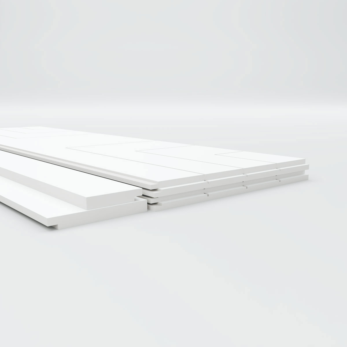 Ekena Millwork 36"H x 94 1/2"W Mid Century Modern PVC Wainscot Paneling Kit