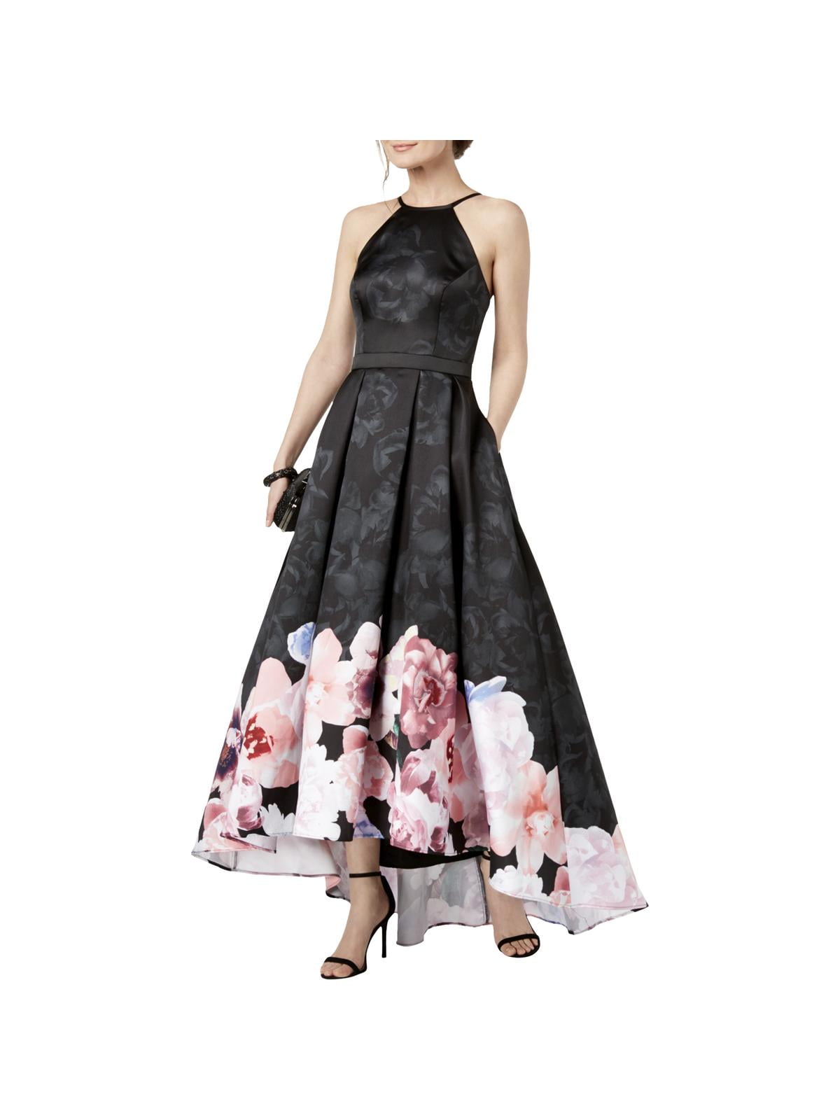 xscape black floral dress