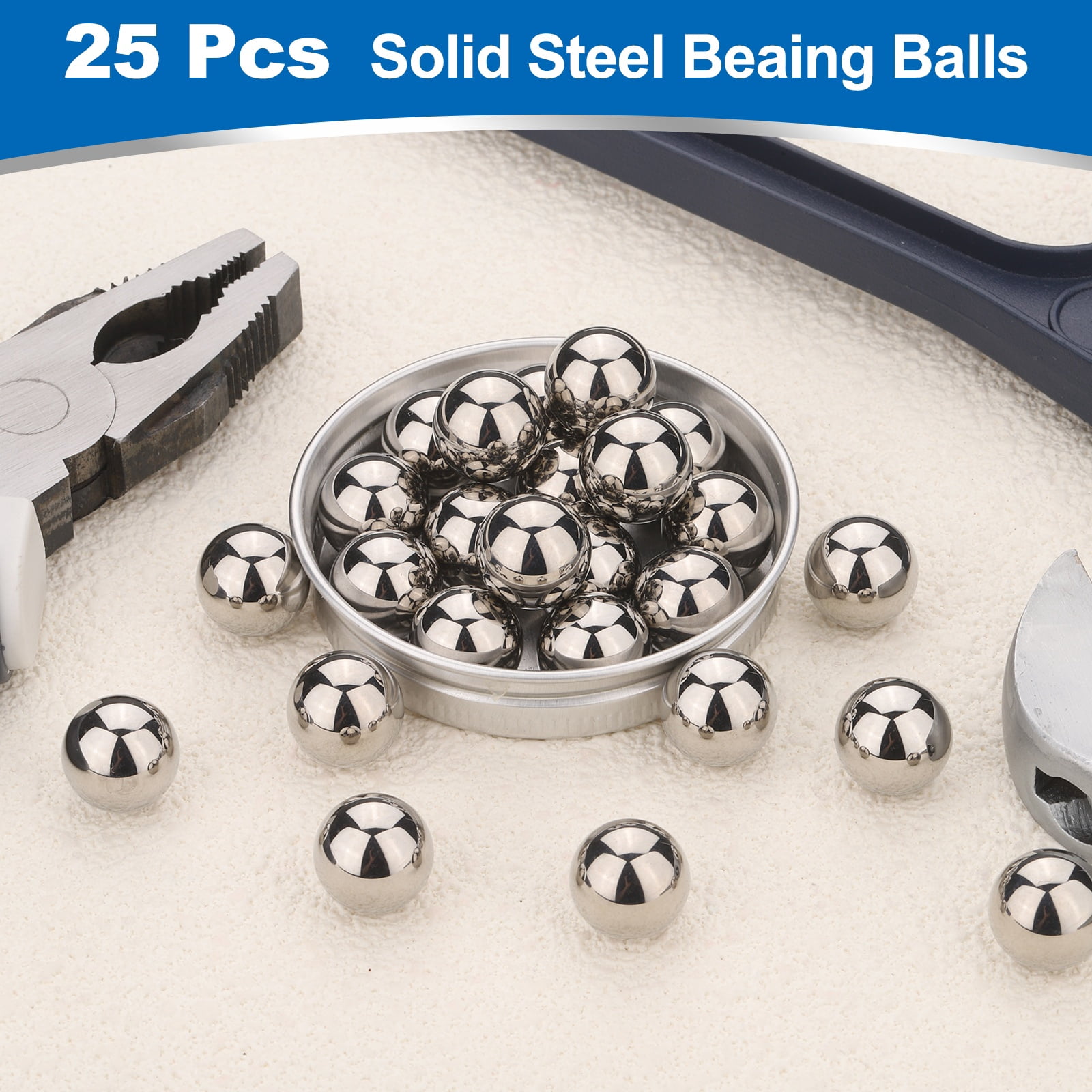 25Pack 1/2" Bearing Balls, 440C Stainless Steel, G10 Precision Balls for Bearings Bicycles Casters Automotive Part and DIY, (Mirror Polished)