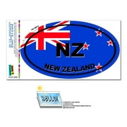 New Zealand Country Flag - NZ Euro Oval SLAP-STICKZ(TM) Premium Sticker