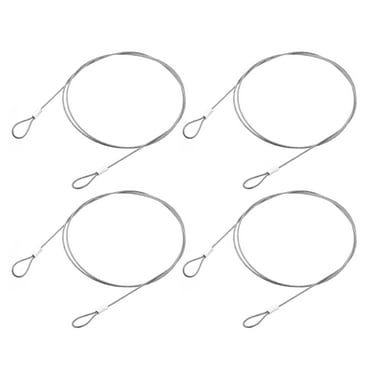 Uxcell 4Pack Lanyard Cable, 100cmx1.5mm Stainless Steel Vinyl Coated Wire Cable with Loops Security Steel Cable, Silver