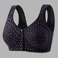 thumbnail image 2 of Bras for Women Floral Plus Size Bra Wireless Front Closure Bras for Senior Polka Dots Comfort Tshirt Bra Black 40, 2 of 7