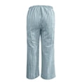 thumbnail image 5 of Antinious Women Mid Waist Striped Pocket Drawstring Extended Leisure Full Length Pants, 5 of 5