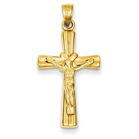 14k Yellow Gold Reversible Latin Crucifix / Cross Pendant