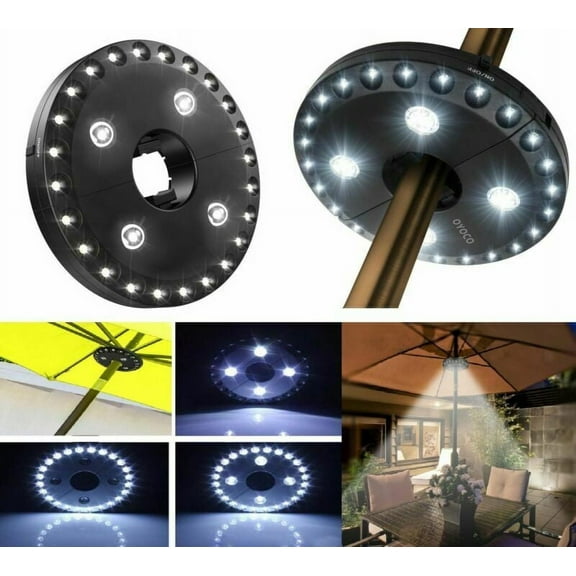 LNGOOR Patio Umbrella Light 3 Brightness Modes Cordless 28 LED Lights at 200 lumens-4 x AA Battery Operated,Umbrella Pole Light for Patio Umbrellas,Camping Tents or Indoor Use