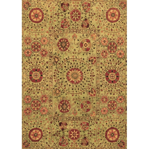 Ahgly Company Indoor Rectangle Abstract Brown Modern Area Rugs, 2' x 5'