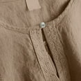 thumbnail image 5 of MIXUE Boho Tops For Women Autumn Winter Linen Solid Color Crew Neck Long Sleeve Loose Fashion Shirts For Women T Shirts Sportswear,Beige,XL, 5 of 8