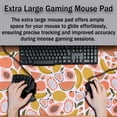 thumbnail image 4 of Large Desk Pad, Keyboard Mouse Pad Gaming Desk Mats, Mouse Pad Mat Non-Slip Rubber Base Waterproof with Stitched Edges, 35.4 X 15.7 inch for Work/Game/Office/Home Bright Summer Cartoon Fruits, 4 of 6