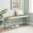 thumbnail image 2 of Linon Barton Bentwood Bench, White/Natural, 2 of 9
