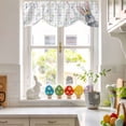 thumbnail image 5 of Happy Easter Bunny Tie Up Valances Curtain, Spring Cute Gray Rabbit Colorful Polka Dots Plaid Adjustable Rod Pocket Short Window Treatment Tie Up Curtains Valances for Kitchen Bathroom 42x18 Inches, 5 of 9