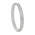 thumbnail image 3 of Precious Stars 14K White Gold Channel-set Round-cut Cubic Zirconia Thin Eternity Band, 3 of 6
