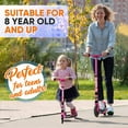 thumbnail image 3 of Hurtle Renegade Lightweight Foldable Teen and Adult Commuter Kick Scooter, Pink, 3 of 5