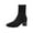 Black, variant on Women's Fashion Casual Knitted Elastic Socks Boots Solid Color Pointed Toe Heel High Heel Ankle Boots Beige Size 7