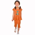 thumbnail image 1 of Chemises pour Filles, Ensemble Deux Pièces Été Col Rond Petit Imprimé Manches Courtes Manches Volantes Taille Élastique Pantalon Court, 1 of 5