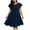 Navy, variant on LOVZFMLL Plus Size Dresses for Women Crew Neck Ruffle Sleeve Pleated Tiered Cute Mini Dresses Summer Casual Wedding Guest Dresses Wine XXL