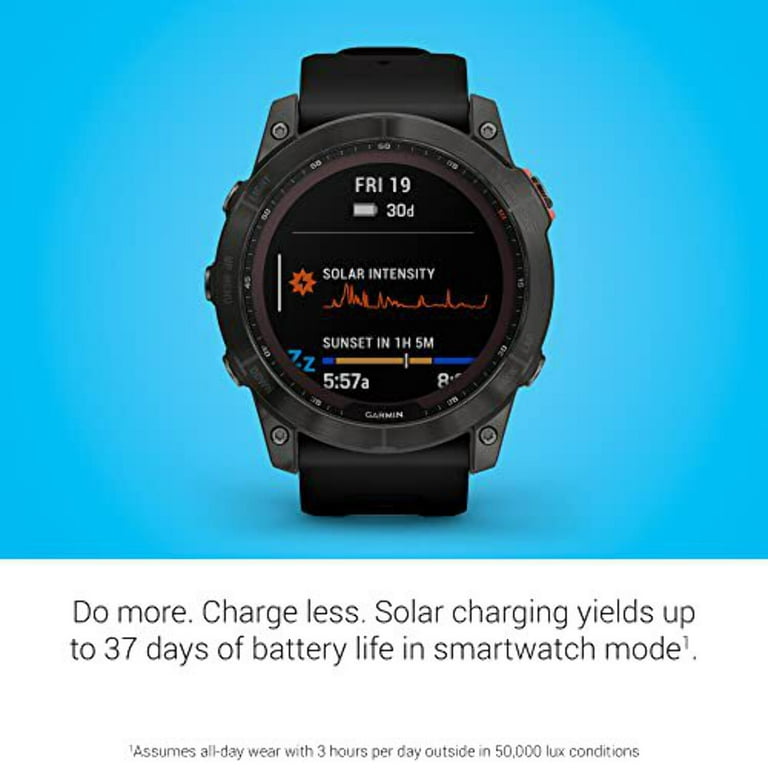 Garmin fenix 7X Solar 51mm Multisport GPS Smartwatch, Slate Gray with Black  Band 