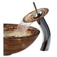thumbnail image 5 of KRAUS Ares Glass Vessel Sink in Gold with Single Hole Single-Handle Waterfall Faucet in Chrome, 5 of 6
