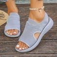 thumbnail image 2 of Rokment Womens Orthopedic Arch Support Walking Sandals Comfortable Stretchy Mesh Slip on Sock Memory Foam Driving Nursing Beach Summer Shoes for Plantar Fasciitis Grey Size 8.5, 2 of 7