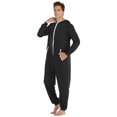 thumbnail image 2 of XIAOCHA Solid Onesie For Men Pocket Hooded Long Jumpsuit Nightwear, 2 of 5