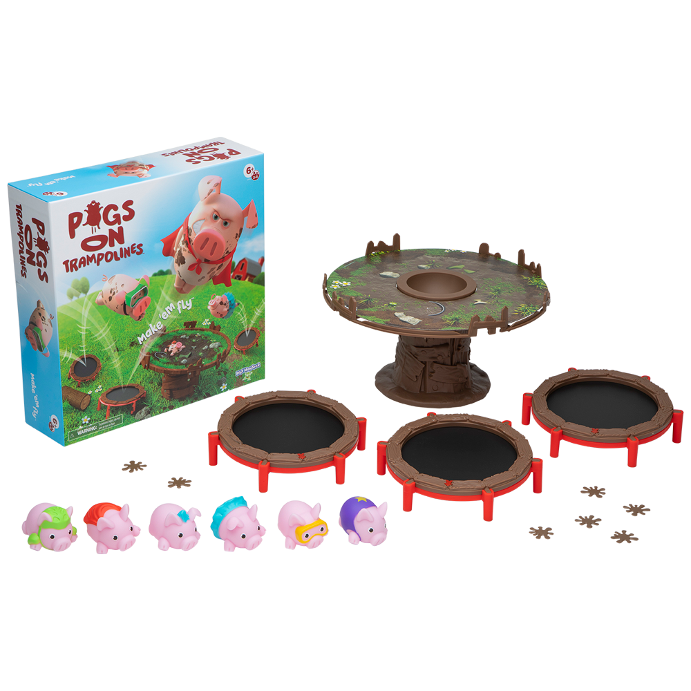 Forvirre shilling Glorious Pigs on Trampolines - the Silly Fast Fun Family Game of Making Pigs Fly -  by PlayMonster - Walmart.com