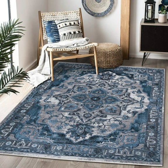 HR HANDCRAFT RUGS, Traditional Rug for Living Room Antiqued Oriental Brown, Area Rug Glacier and Multi Boho Dcor Rugs for Bedroom, 7'.8" X 10
