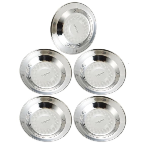 SDFGTstore Pack of 5 Multipurpose 304Stainless Steel Kitchen Plate Set Dinner Plate Serving Plates Suitable for Cooking Enthusiasts